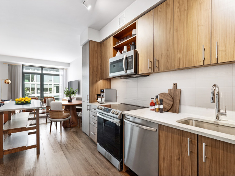 Offering european-style, frameless wood kitchen cabinetry in two palettes